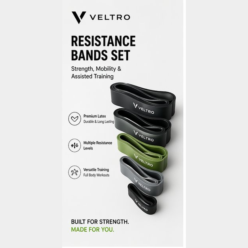 Veltro Resistance Bands Set for strength mobility and pull-up assisted training