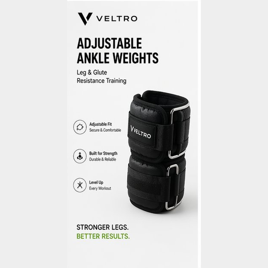Veltro Adjustable Ankle Weights for leg and glute resistance training