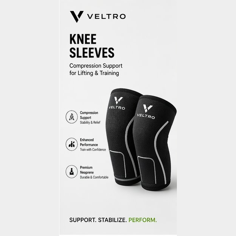 Veltro Neoprene Knee Sleeves compression support for weightlifting and training